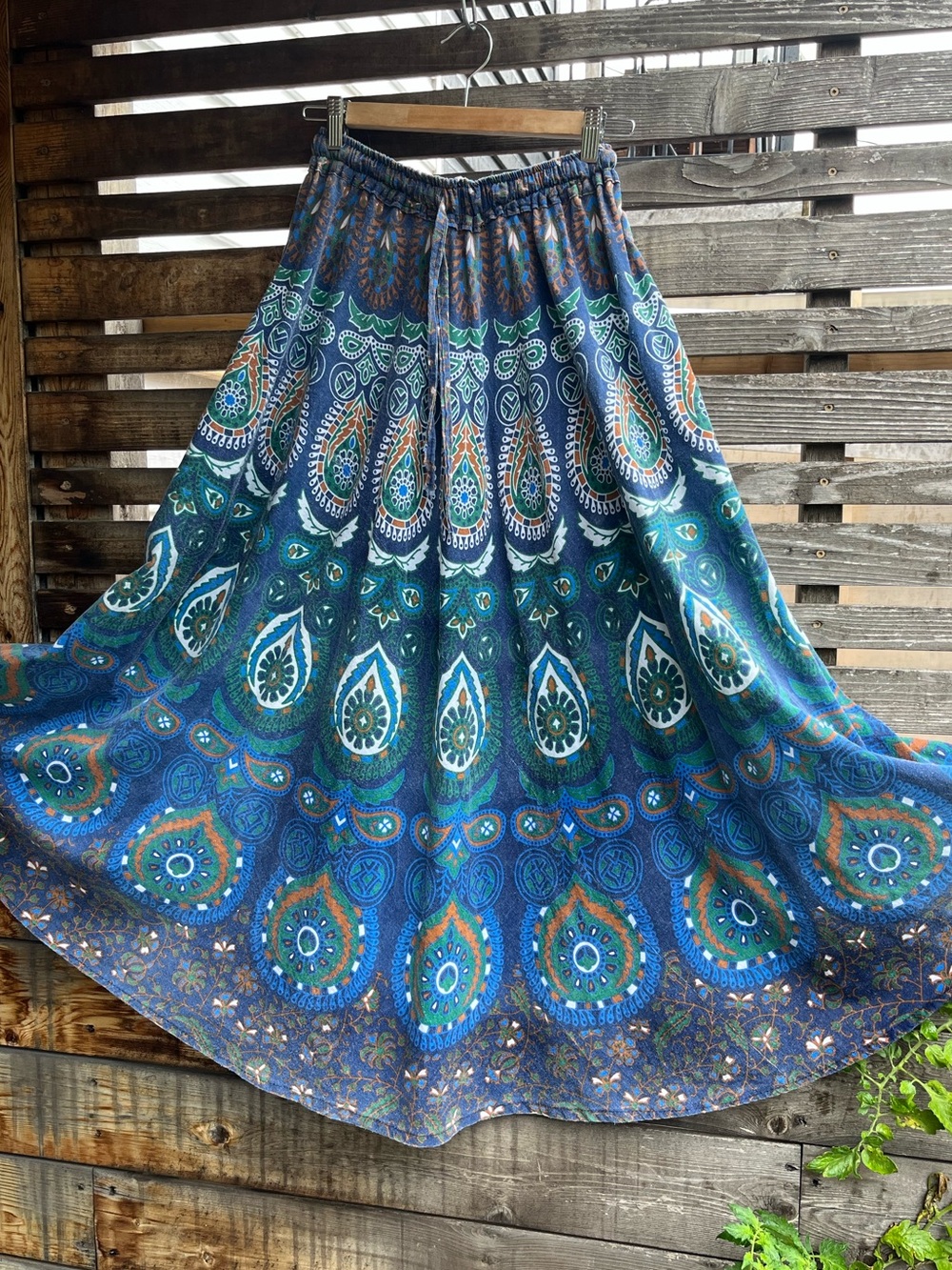 Vintage Bohemian Whimsigoth Hippie Handmade Paisley Maxi Skirt **Plz Read**